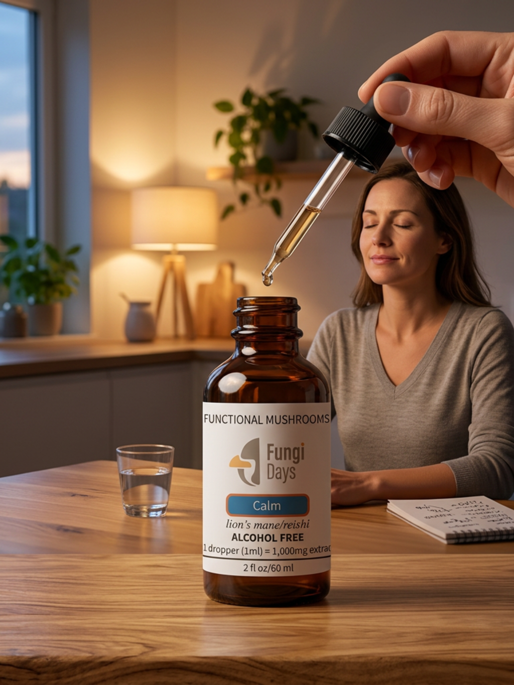 Calm Mushroom Blend for Stress Support & Relaxation | 2oz Alcohol Free Tincture