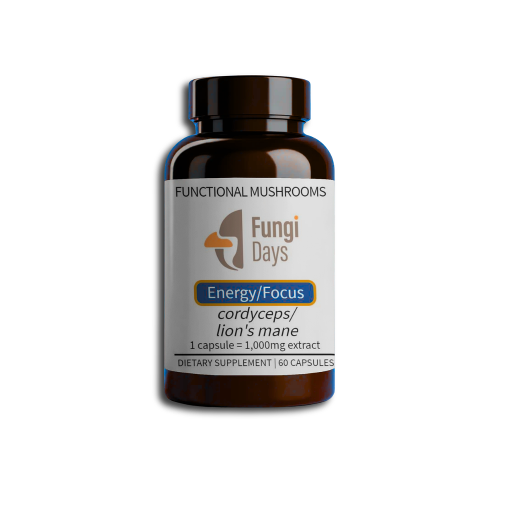 Energy & Focus Mushroom Blend | Natural Energy, Focus & Mental Clarity | 60ct Capsules
