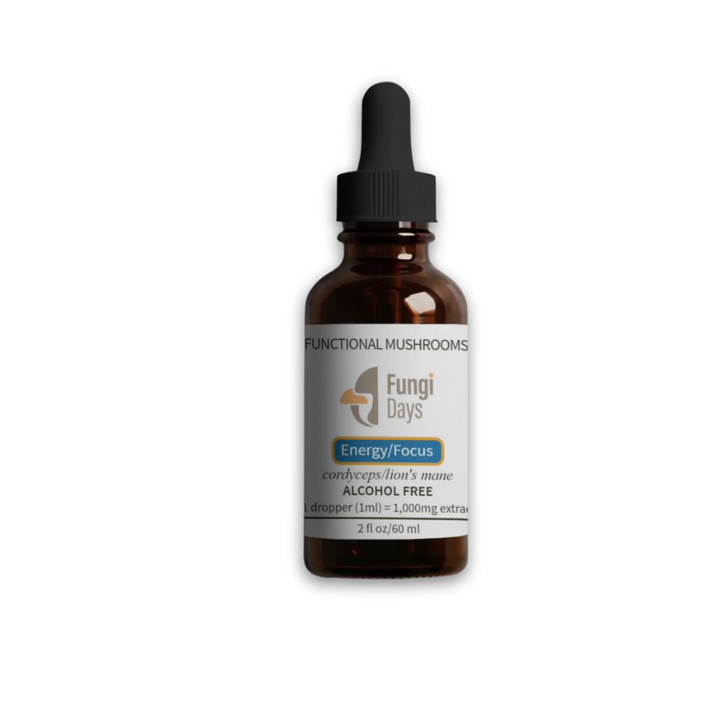 Energy & Focus Mushroom Blend | Natural Energy, Focus & Mental Clarity | 2oz Alcohol Free Tincture