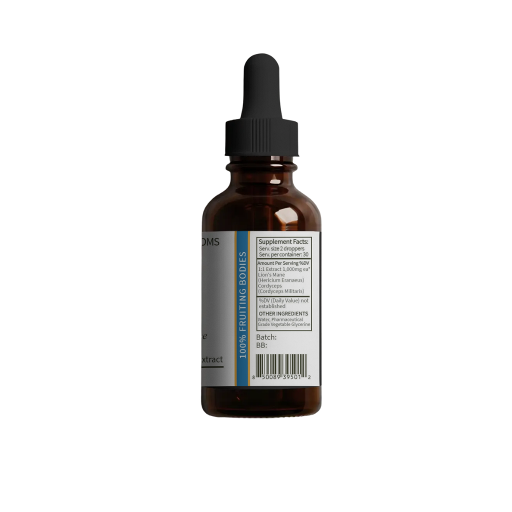 Energy & Focus Mushroom Blend | Natural Energy, Focus & Mental Clarity | 2oz Alcohol Free Tincture