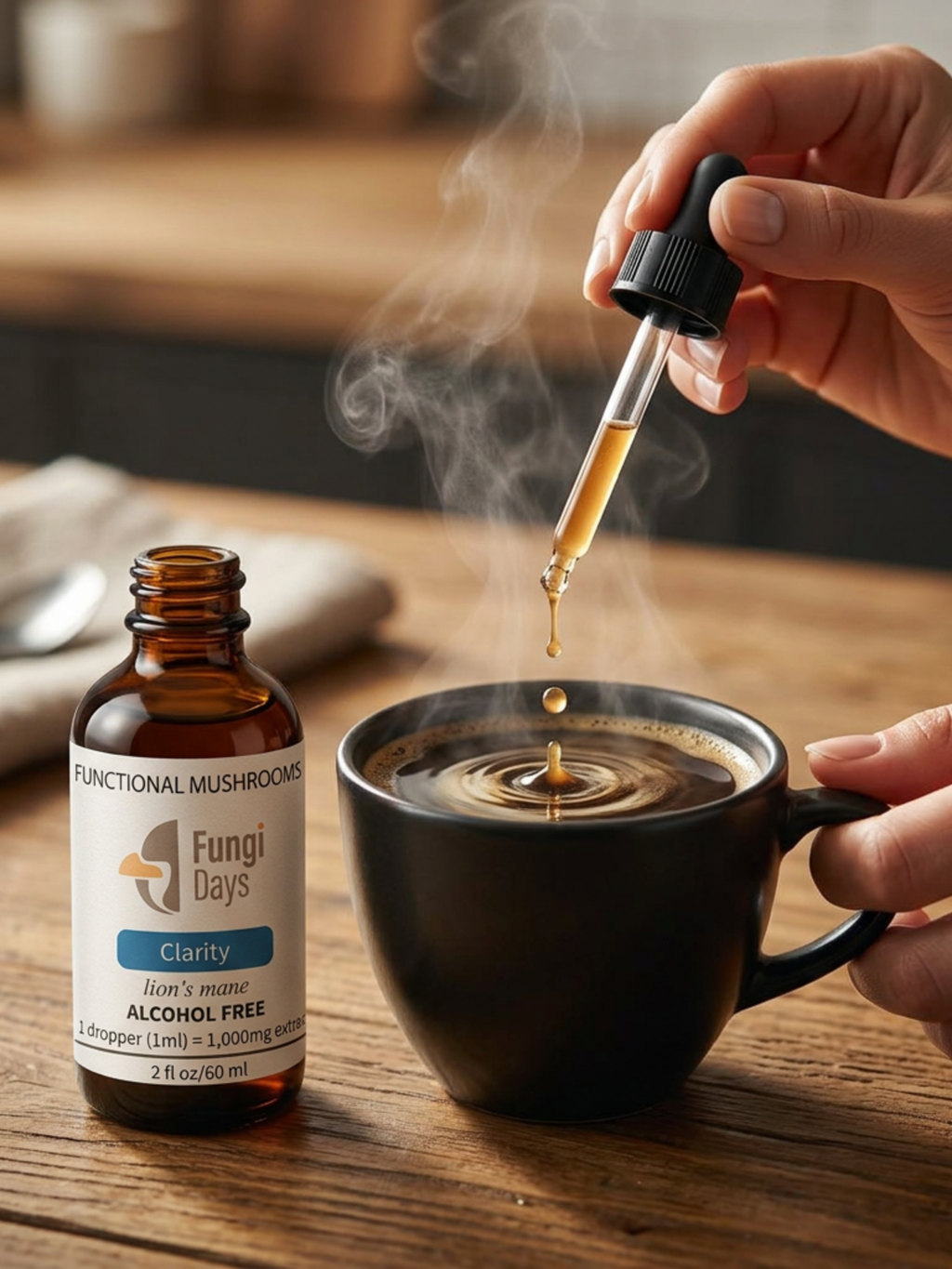Lions Mane Mushroom Extract for Focus & Mental Clarity | 2oz Alcohol Free Tincture