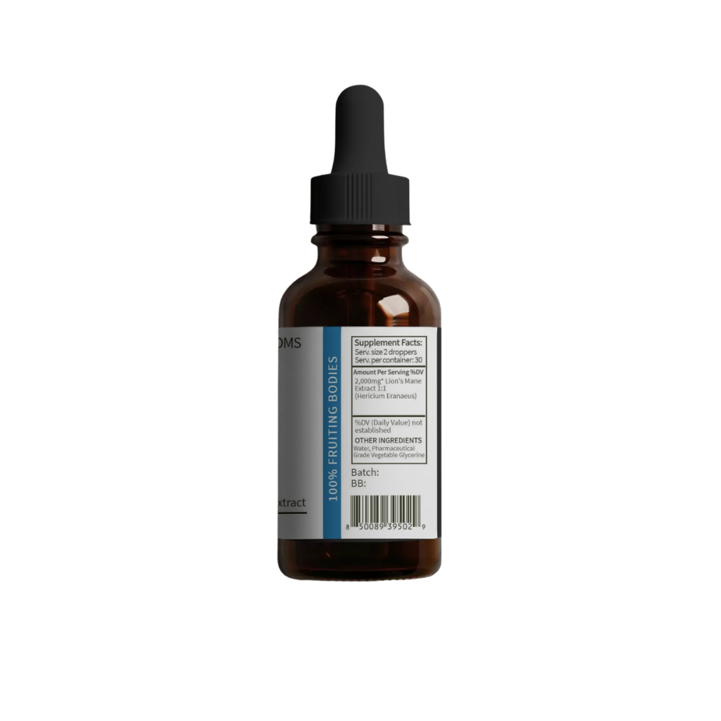 Lions Mane Mushroom Extract for Focus & Mental Clarity | 2oz Alcohol Free Tincture