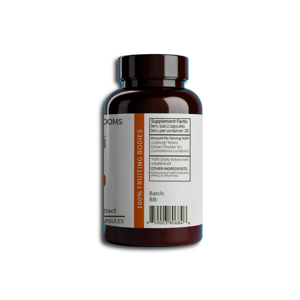 Reishi Mushroom Extract for Stress Support & Relaxation | 60ct Capsules