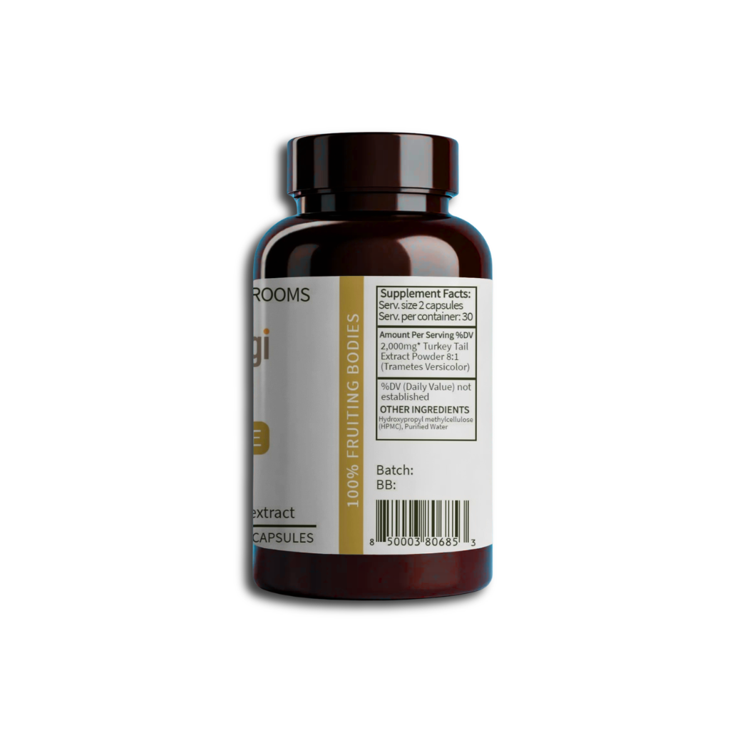 Turkey Tail Mushroom Extract for Immune Health | 60ct Capsules